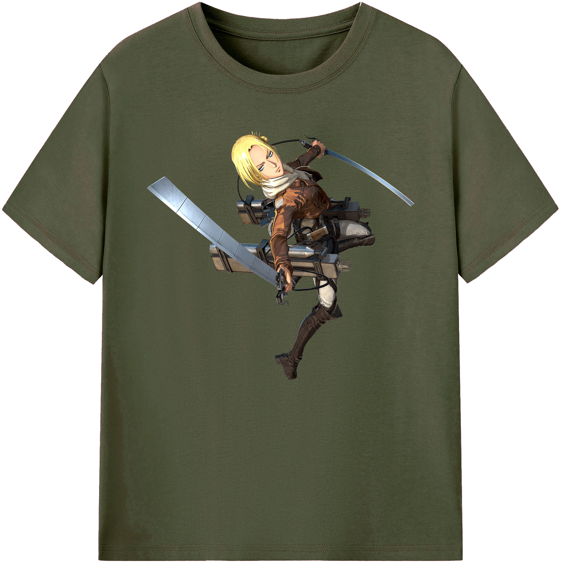 （画像用） 進撃の巨人 アニ・レオンハート Attack on Titan Annie Leonhart 綿100％ メンズ半袖Tシャツ｜肌触りやわらか＆通気性